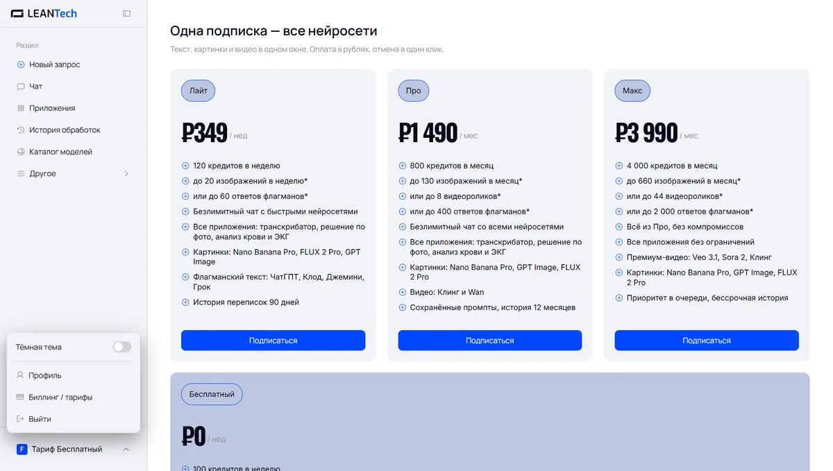 Оплата FLUX AI картой РФ